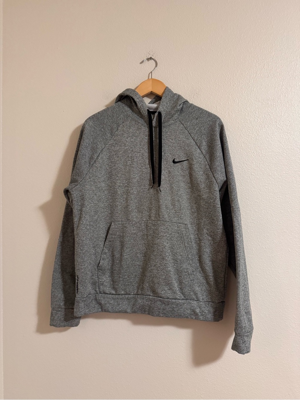 Nike Gray Heather Pullover Hoodie with Black Swoosh